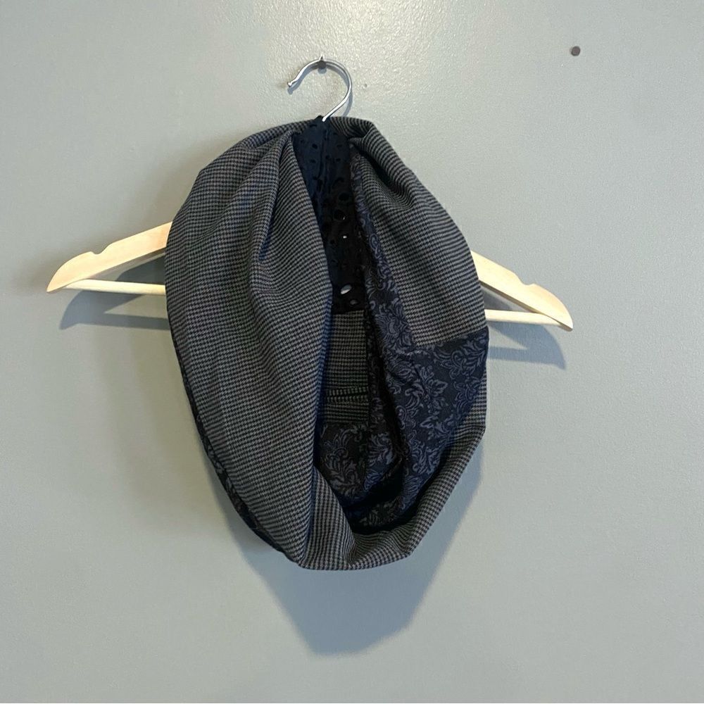 Mixed Material Trouser Infinity Scarf Womens‎